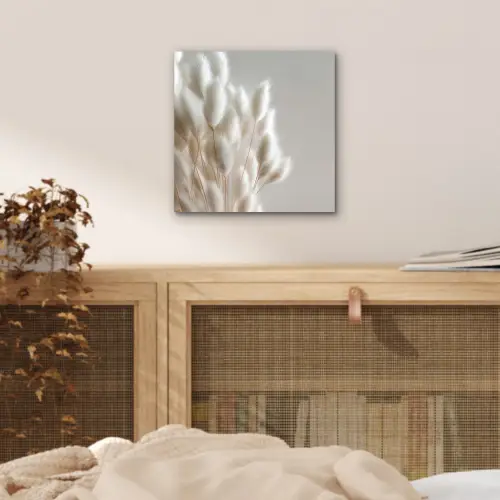 Pluimen - Beige - Minimalistisch aluminium wit klein -sfeer3
