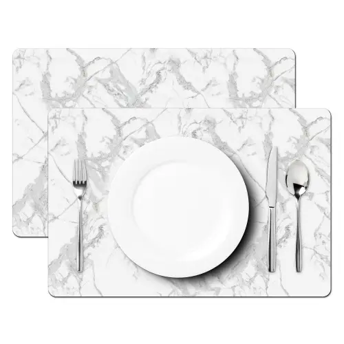 Marmer - Zuiver - Grijs - Aders Placemat vinyl groot 368 -zzsfeer2_Kitchenyeah-website