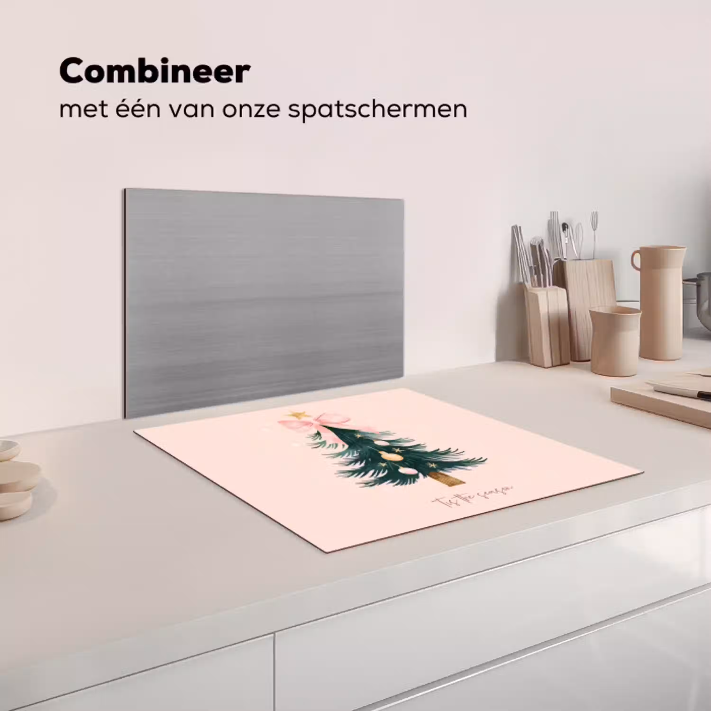 Christmas Season - Kerst - Kerstboom - Roze Inductie beschermer vinyl 3mm middel -wsfeer7_website