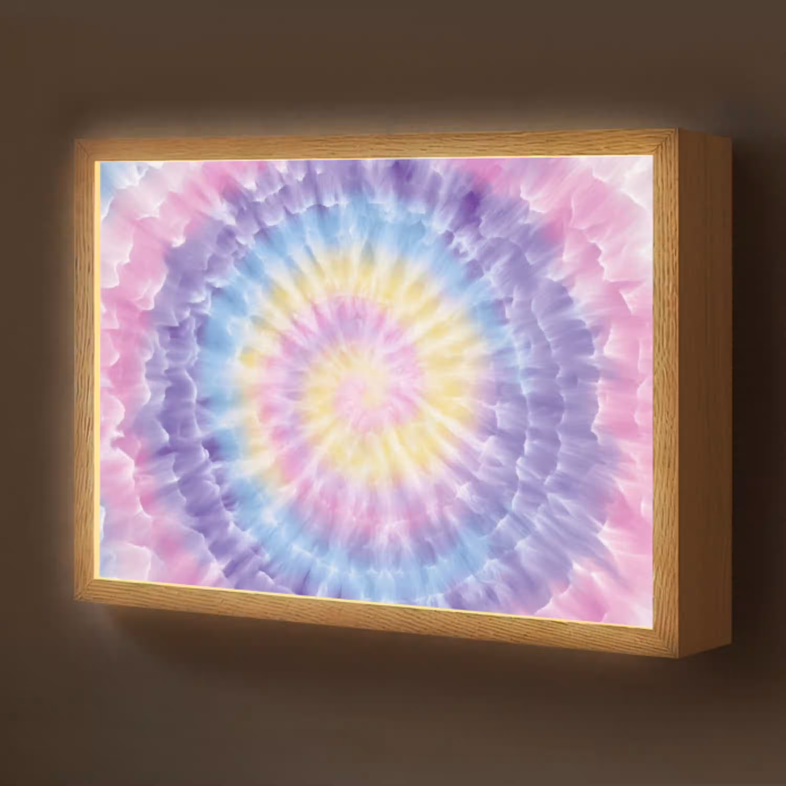 Spiraal - Tie dye - Pasteltinten Light Box met batterij (Wandlamp kind) middel -z3d_website