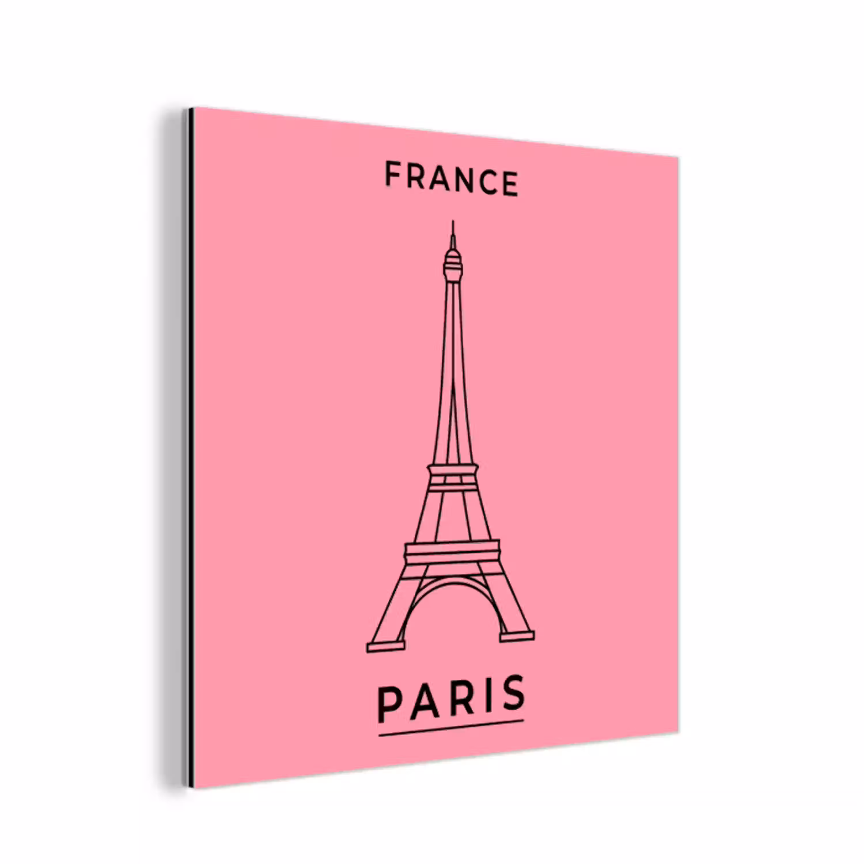 Eiffeltoren - Parijs - Architectuur - Minimalistisch - Roze aluminium wit klein -3d