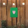 Groen - Hart - Minimalistisch - Valentijn tuinposter los doek klein -sfeer1
