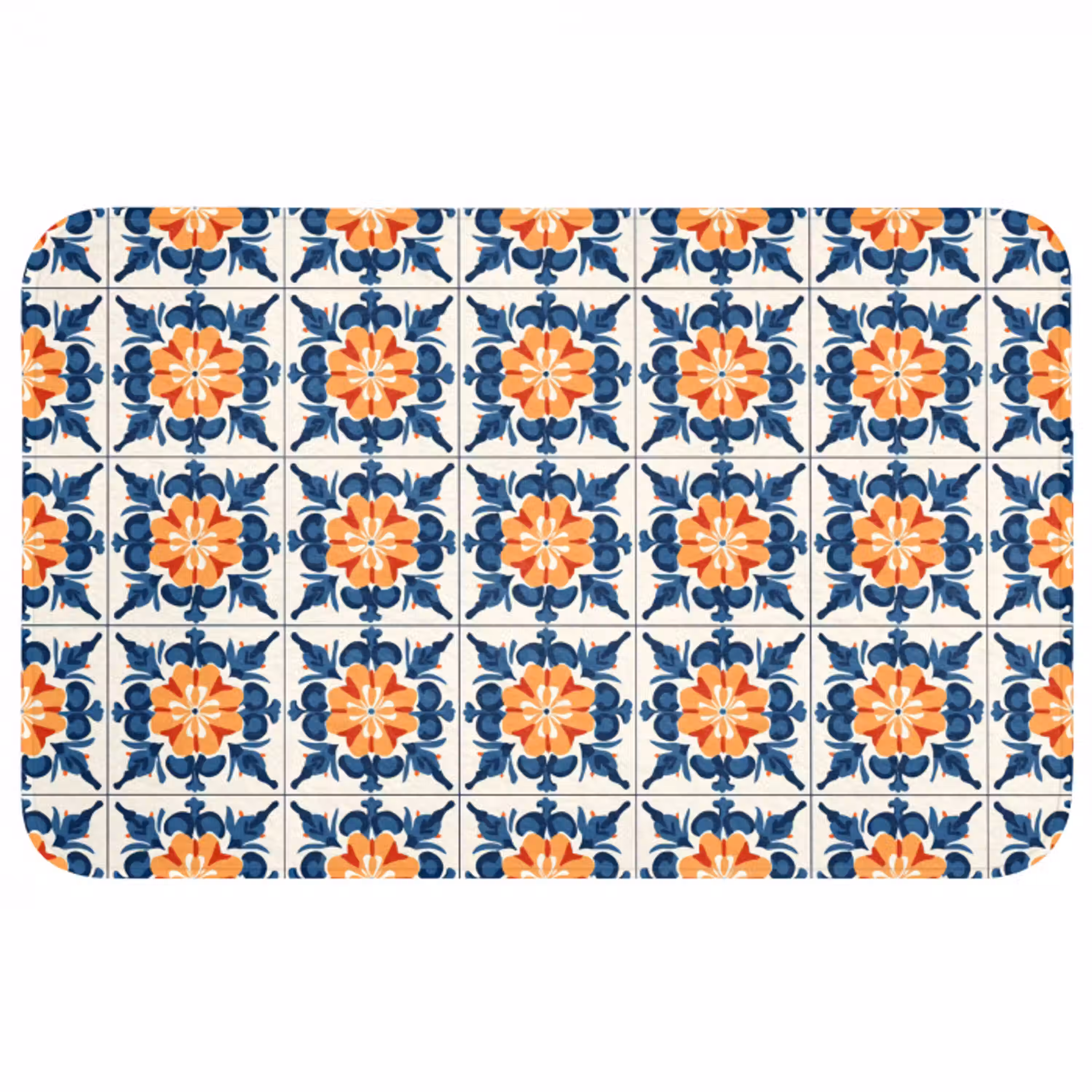 Traditioneel - Tegel - Oranje Badmat middel 997 -3d