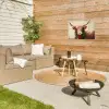 Kerst - Schotse Hooglander - Bruin - Krans Tuinposter op houten frame 2 cm dik klein -sfeer2