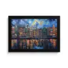 Grachten Amsterdam - Huizen - Stad - Kleurrijk fotolijst zwart zonder passe partout klein -3d