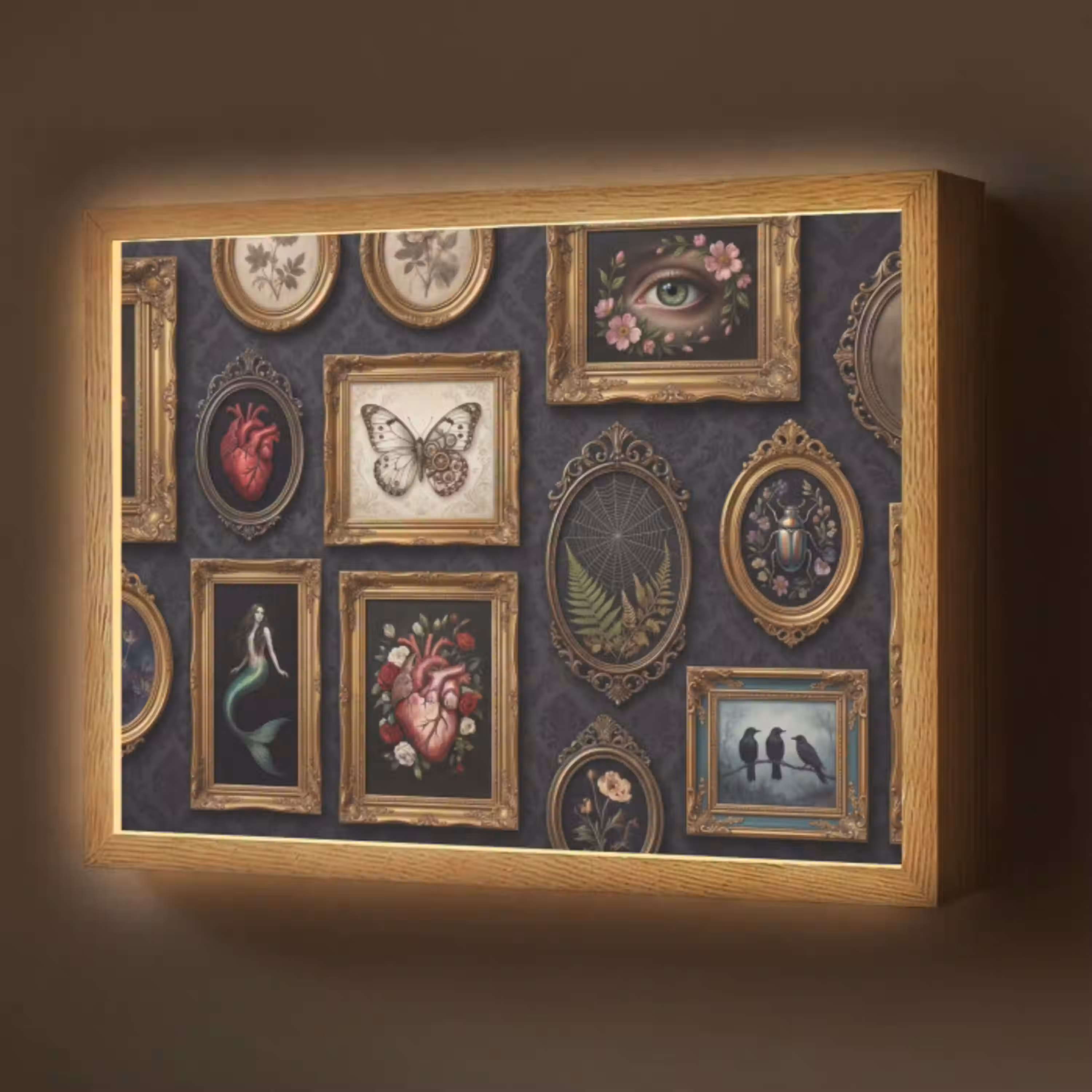 Kunst - Collectie - Vintage - Klassiek - Donker Light Box met batterij (Wandlamp) middel -z3d_website
