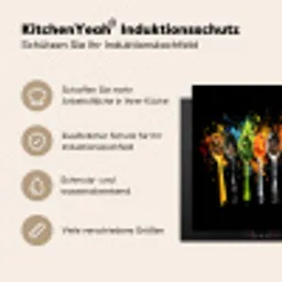 Lepels - Kruiden - Modern - Graffiti - Verf - Kleurrijk Inductie beschermer vinyl 3mm middel -tsfeer2_DE