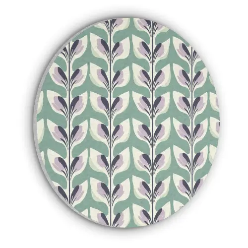 Retro - Modern - Groen Akoestische PET Vilt - Rond klein 838 -3d