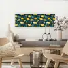 Bloemen - Bladeren - Citroenen - Blauw canvas 2cm klein 828 -sfeer6