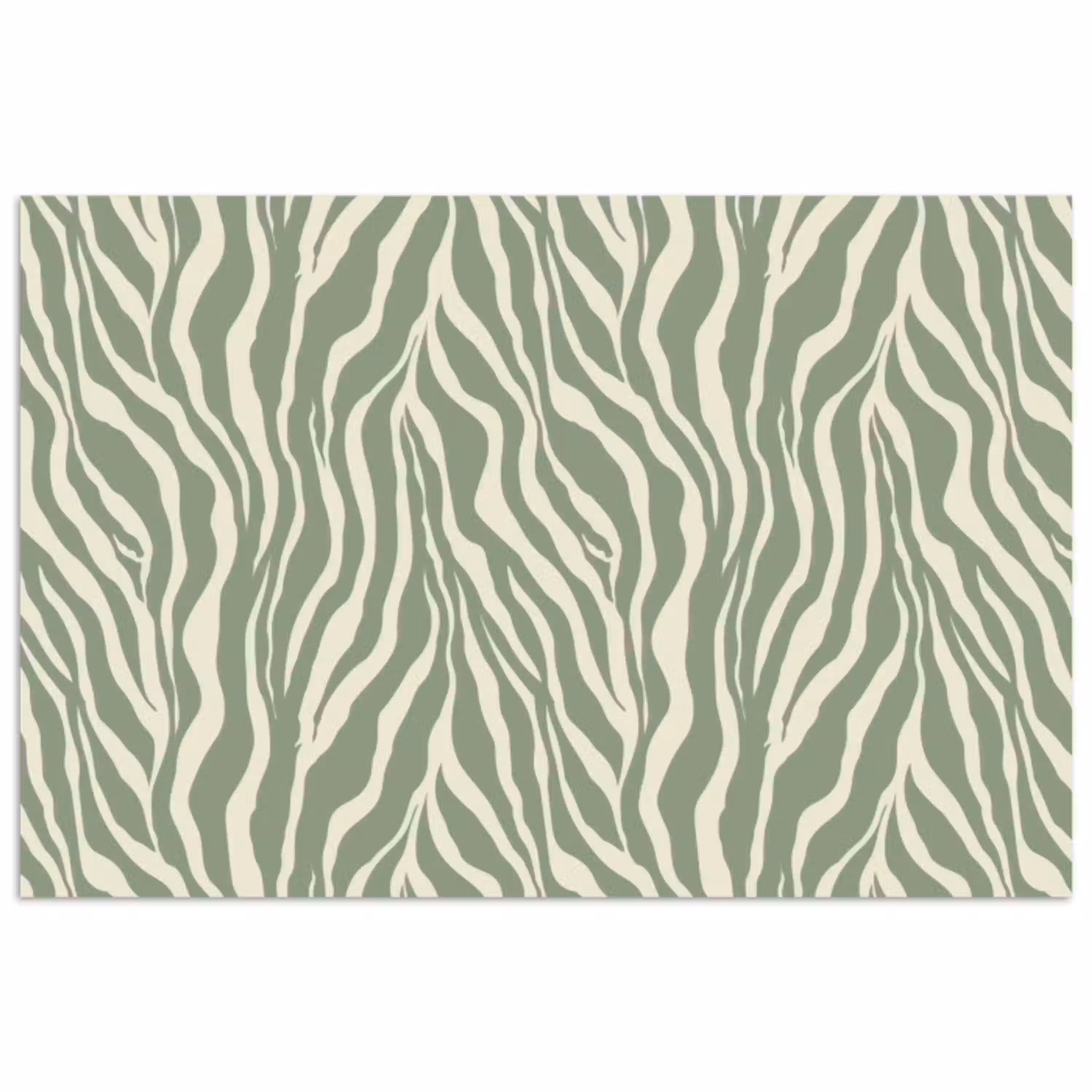 Zebra - Motief - Groen poster papier klein 62 -3d