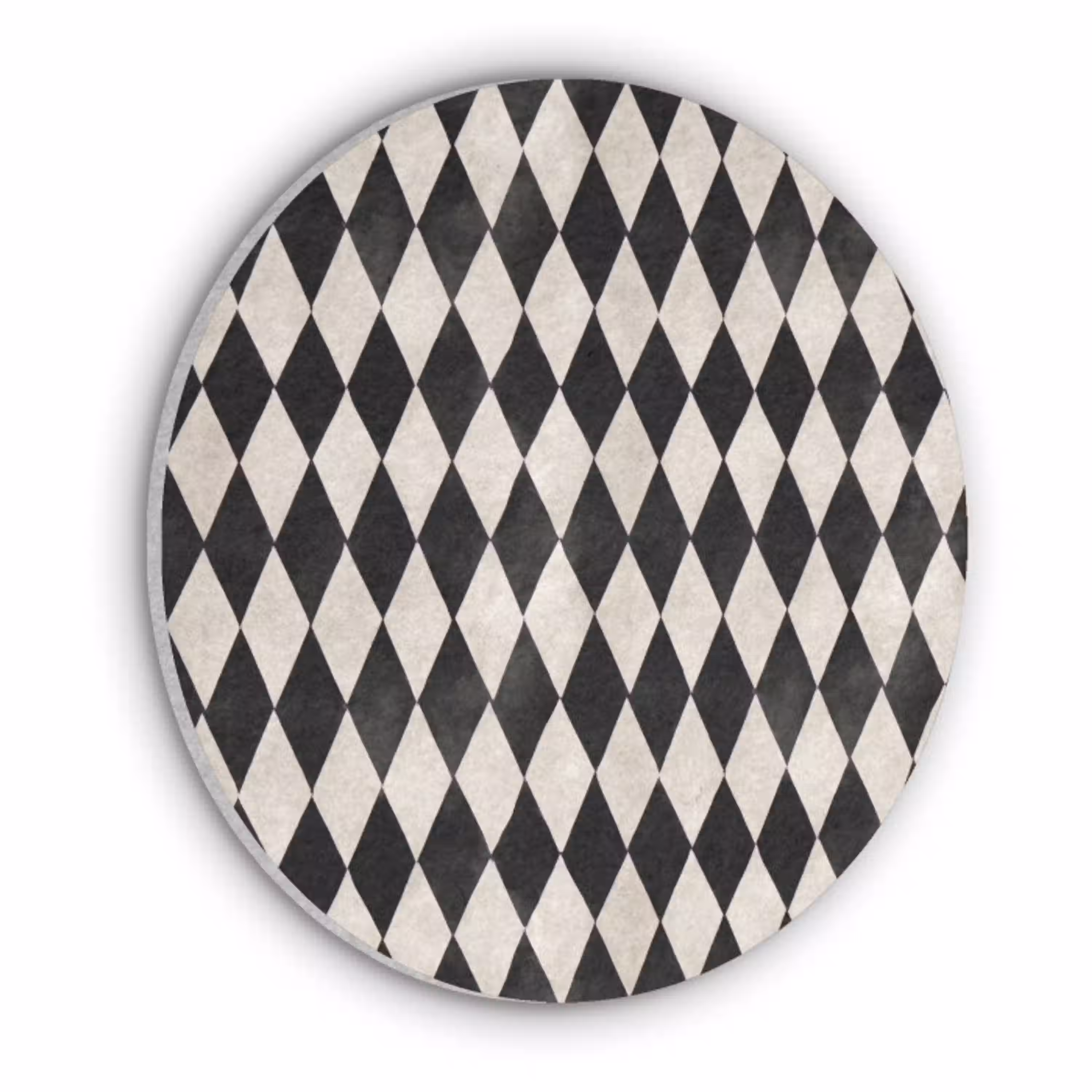 Klassiek - Patroon - Zwart Akoestische PET Vilt - Rond klein 838 -3d