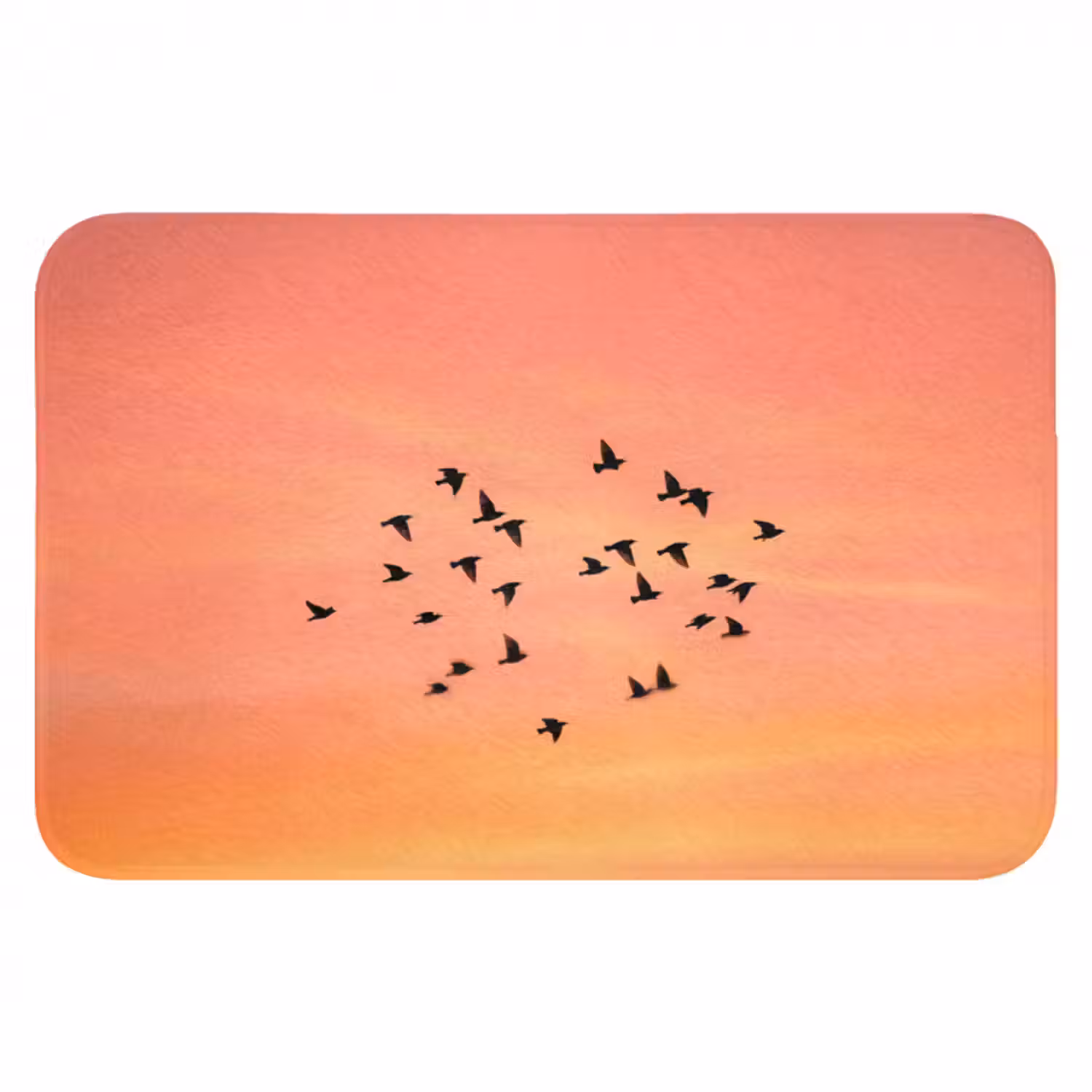 Badematte - Schwarm - Vögel - Orange
