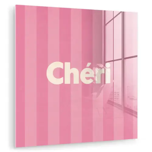 Gestreept - Roze - Chéri plexiglas 5mm klein -zzzproduct_nieuw