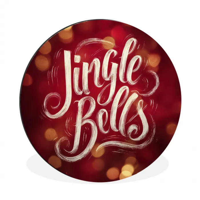 Jingle - Bells - Kerst - Rood Wandcirkel aluminium klein -3d