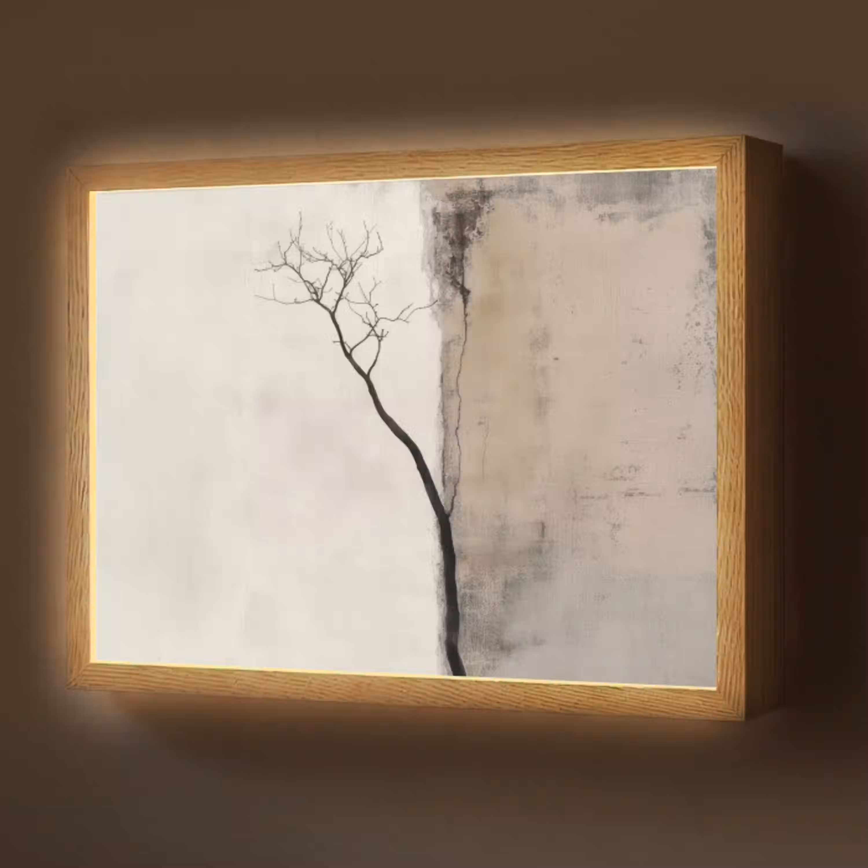 Wabi sabi - Plant - Beige Light Box met batterij (Wandlamp) middel -z3d_website