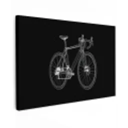 Lijnen - Illustratie - Wit Tuinposter op houten frame 2 cm dik klein -3d