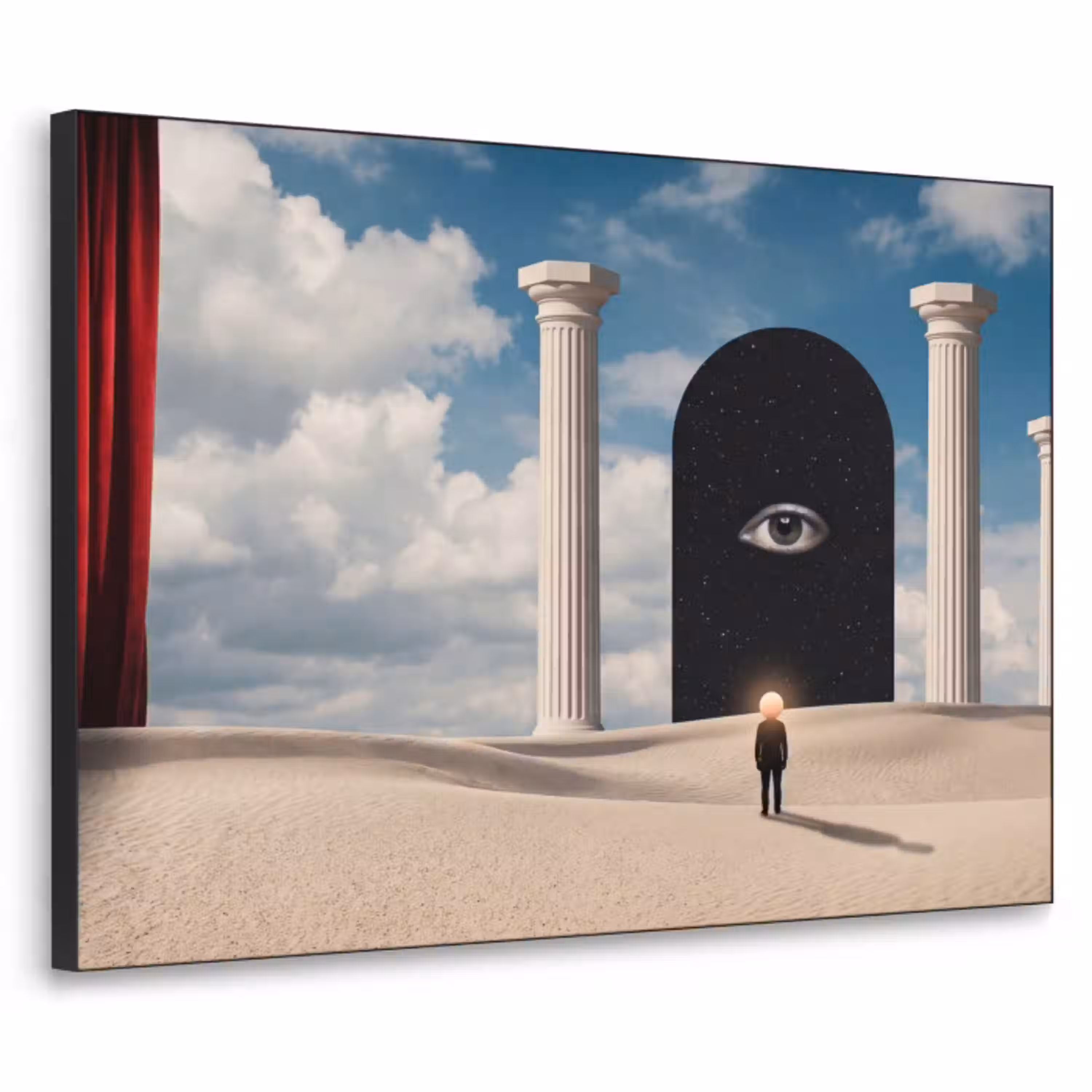 Droom - Woestijn - Oog Textielframe zwart klein -3d
