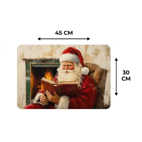 Kerst - Kerstman - Winter - Open Haard Placemat vinyl groot -specs