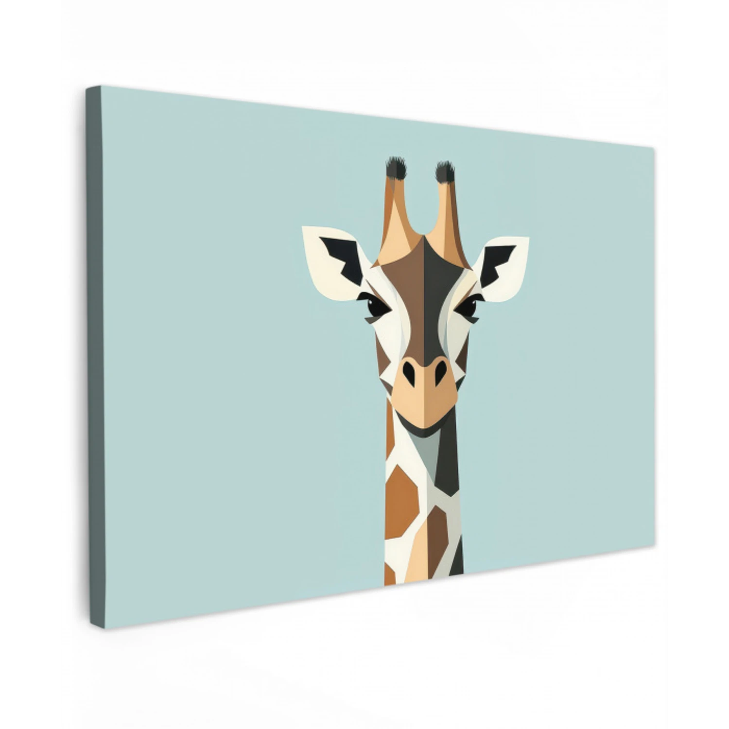 Giraffe - Illustratie - Bruin - Minimalistisch canvas 2cm klein -z3d