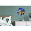 Skyline Toronto - Modern - Stadslicht - Blauw Wandcirkel aluminium klein -slaapkamer