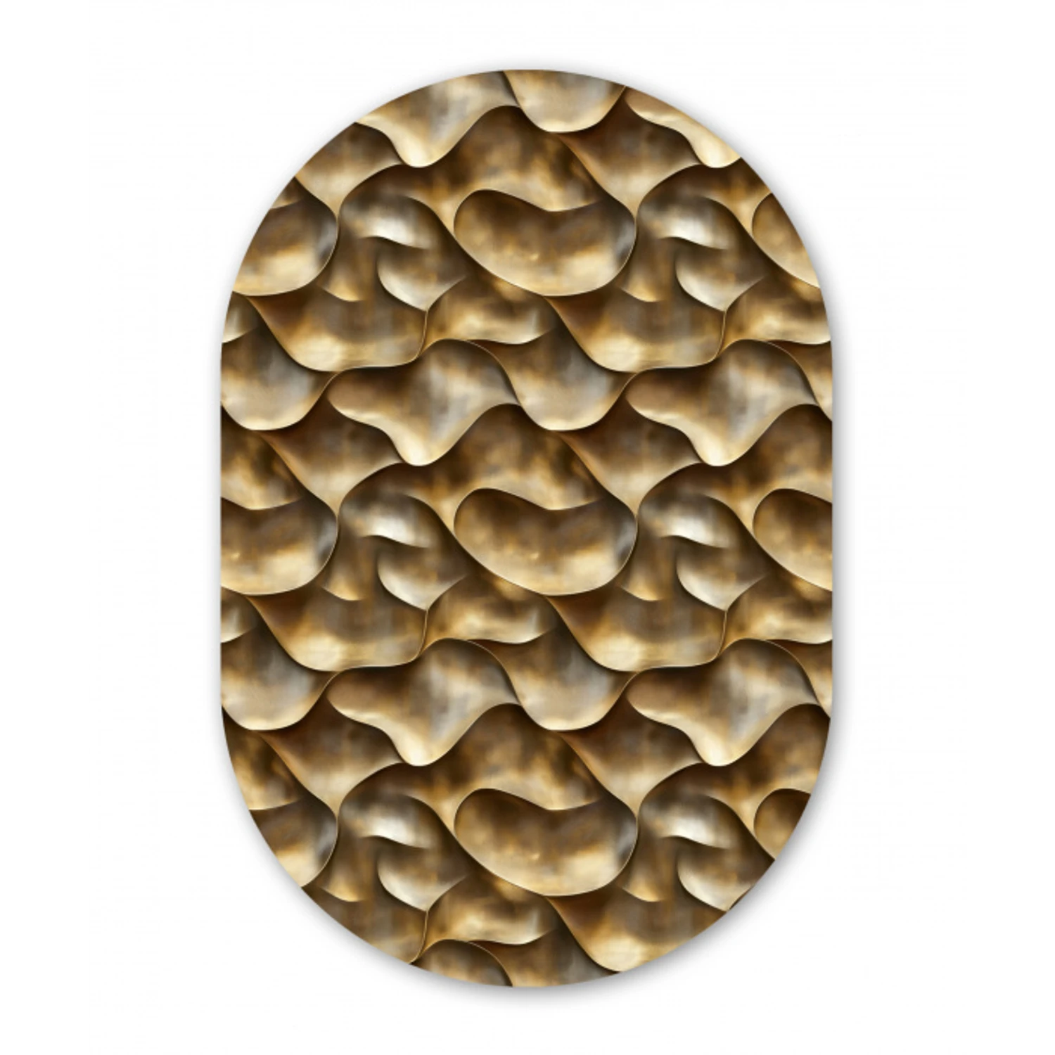 Abstract - Antiek - Goud Wandcirkel Ovaal Forex klein 630 -3d