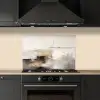 Kunst - Abstract - Grijs - Industrieel keuken achterwand spatscherm klein -sfeer1