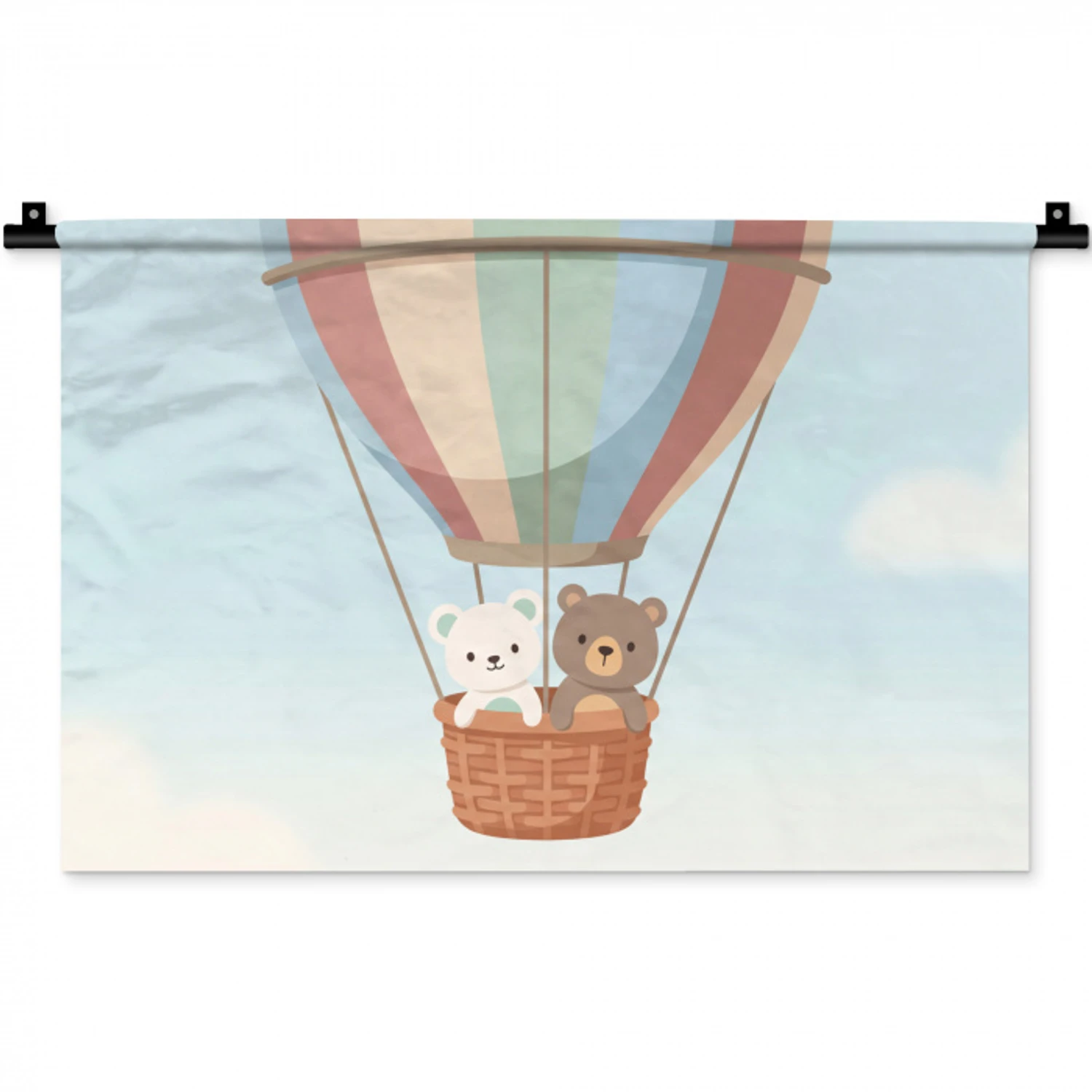Luchtballon - Beren - Pastel Wandkleed katoen klein -zz3d