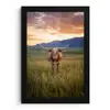 Longhorn - Landschap - Zonsondergang fotolijst zwart zonder passe partout klein -3d