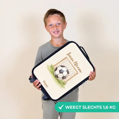 Voetbal in een goal Kinderkoffer - Zwart klein -sfeer4_NL