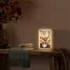 Bloemen - Goud - Kunst - Zwart - Modern Light Box met kabel (Tafellamp) klein -sfeer4