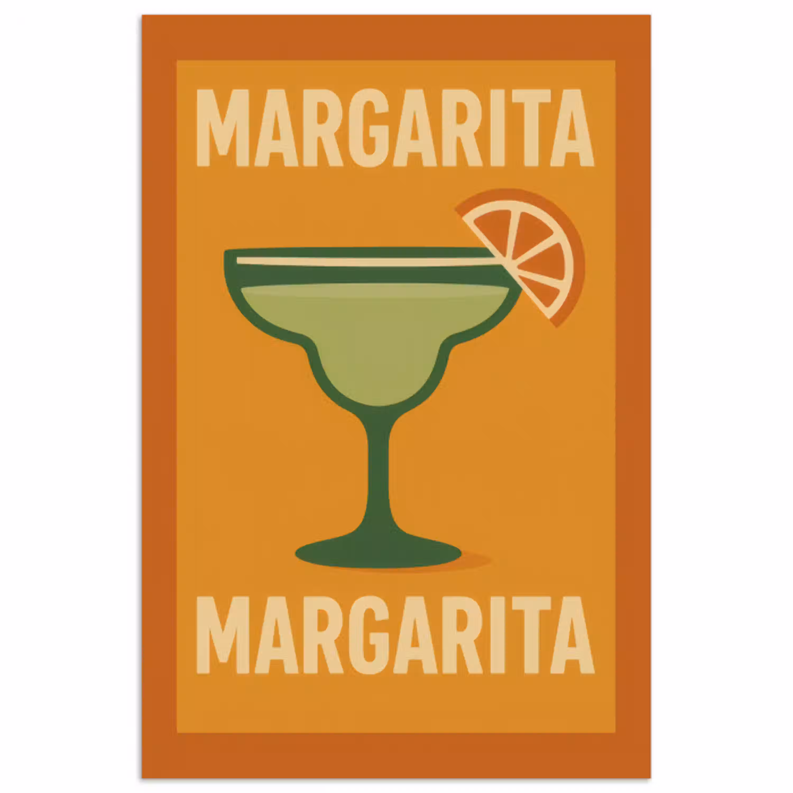 Illustratie - Margarita - Sinaasappelschijf - Oranje poster papier klein -3d