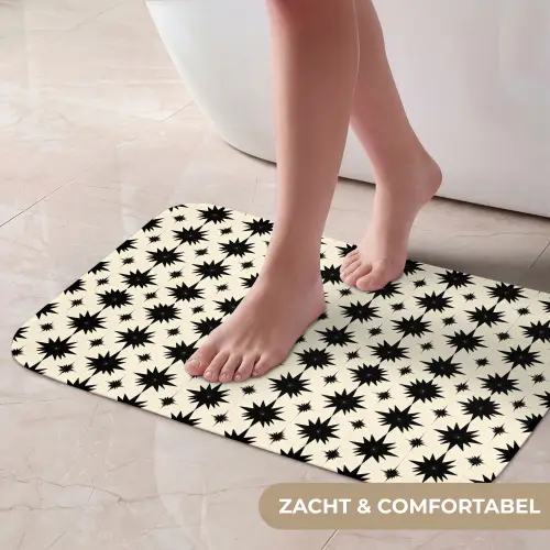 Stervormen - Geometrisch - Zwart Badmat klein 997 -USP_ZachtNL