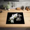Dauwdruppels op Witte Orchideeën Inductie beschermer vinyl 3mm middel -sfeer5