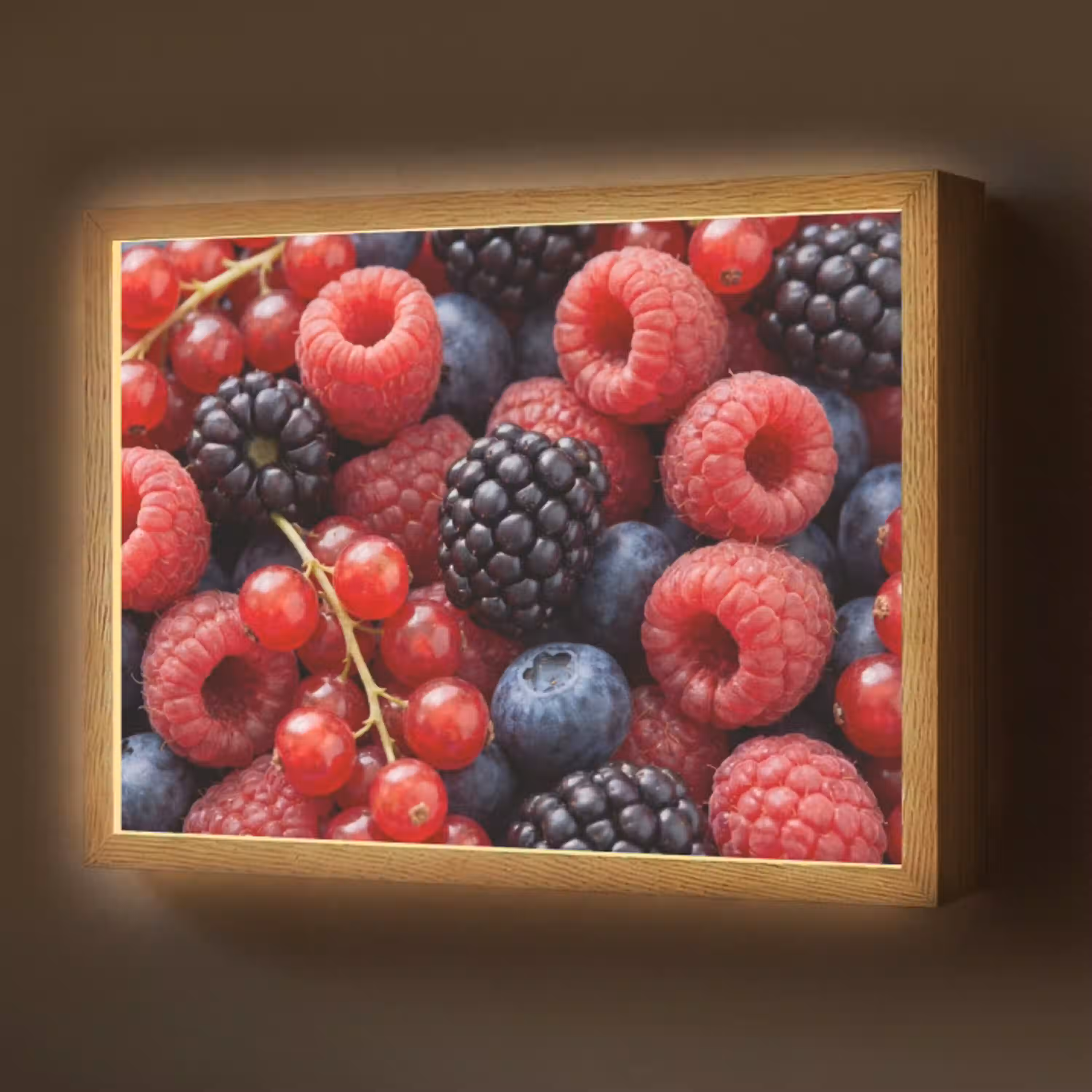 Bessen - Mix - Vers - Eten - Kleurrijk Light Box met batterij (Wandlamp) middel -z3d_website