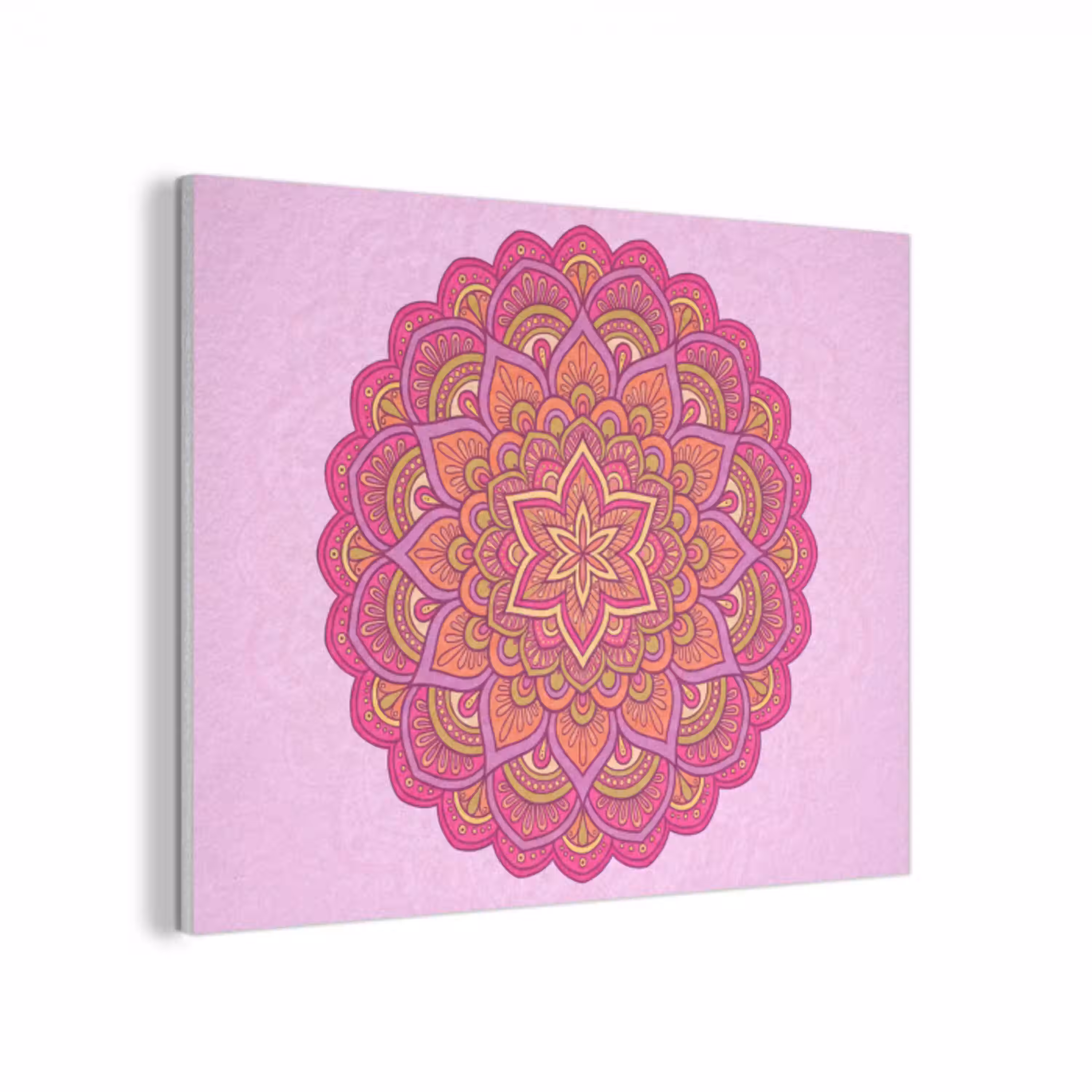 Mandala - Cirkel - Spiritueel - Oosters - Roze PET vilt klein -3d