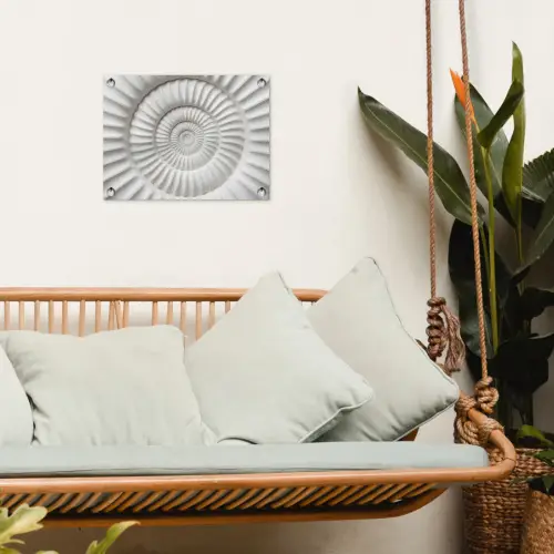 Schelp - Spiraal - Wit tuinposter los doek klein -sfeer7