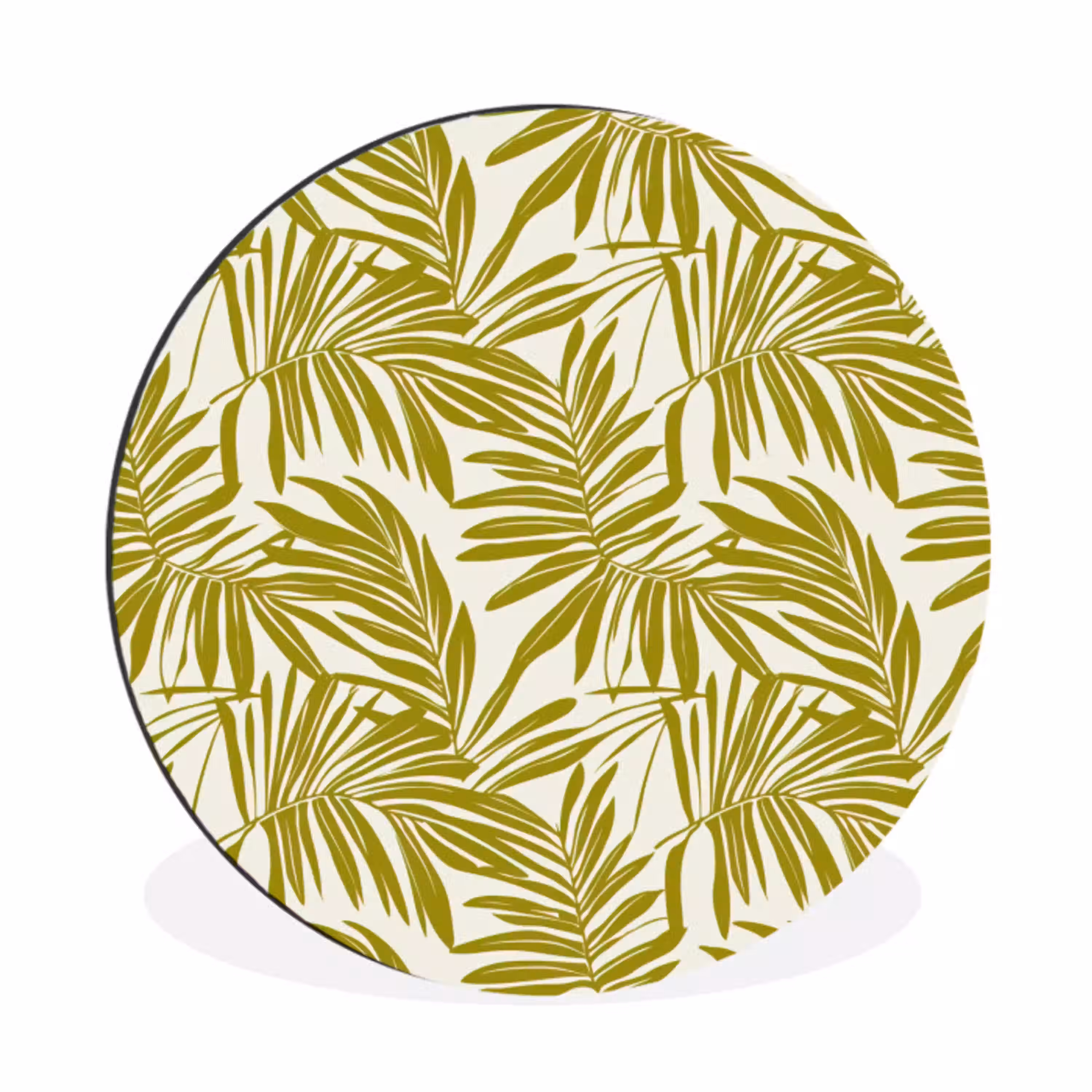 Palmblad - Patroon - Groen Wandcirkel aluminium klein 190 -3d