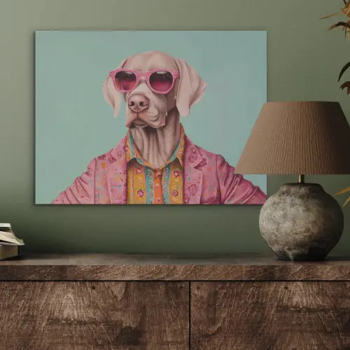 Hond - Overhemd - Bloemen - Bril PET vilt klein -sfeer2
