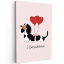 Hond - Teckel - Valentijn - Love Tuinposter op houten frame 2 cm dik klein -3d
