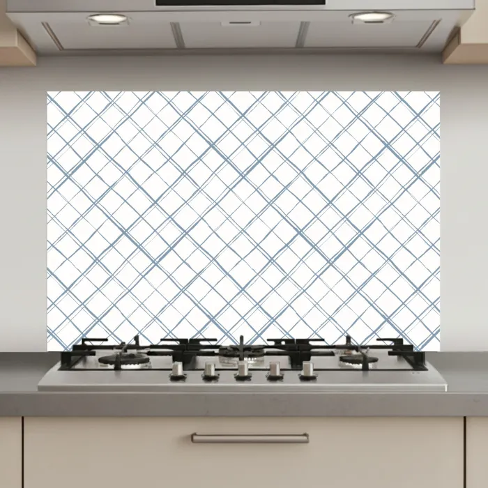 Raster - Blauw - Patroon keuken achterwand spatscherm klein 900 -3d_website