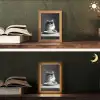 Langharige kat - Zonnebril - Spaghetti - Humor - Zwart - wit Light Box met kabel (Tafellamp) klein -sfeer3