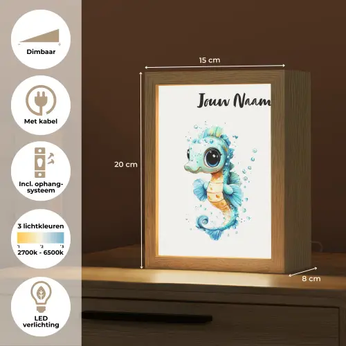 Zeepaardje - Spetters - Blauw Light Box met kabel (Kinderlampje) klein -USP_NL