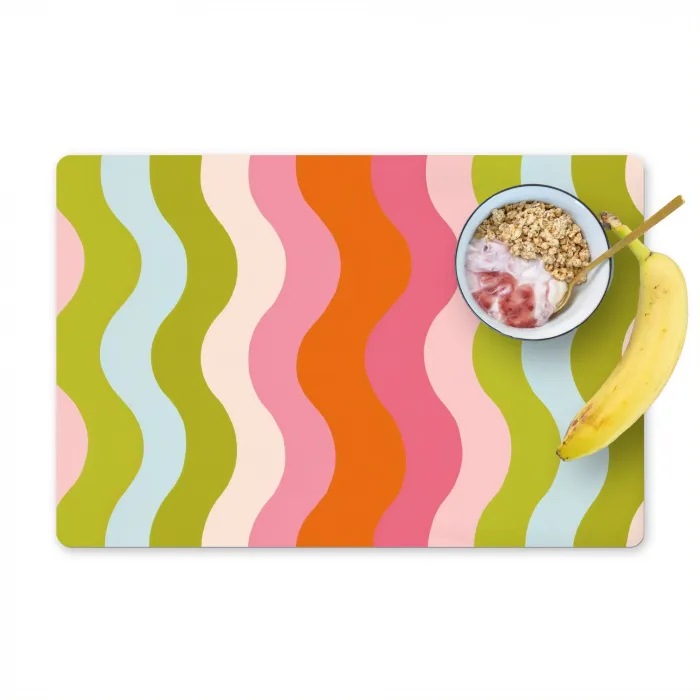 Banen - Golven - Kleurrijk - Verticaal Placemat vinyl groot -zzzproduct_Kitchenyeah-website