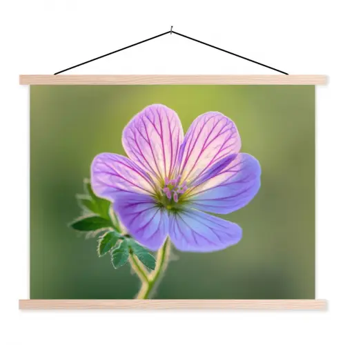 Bloem - Close up - Paars textielposter latten blank klein -3d