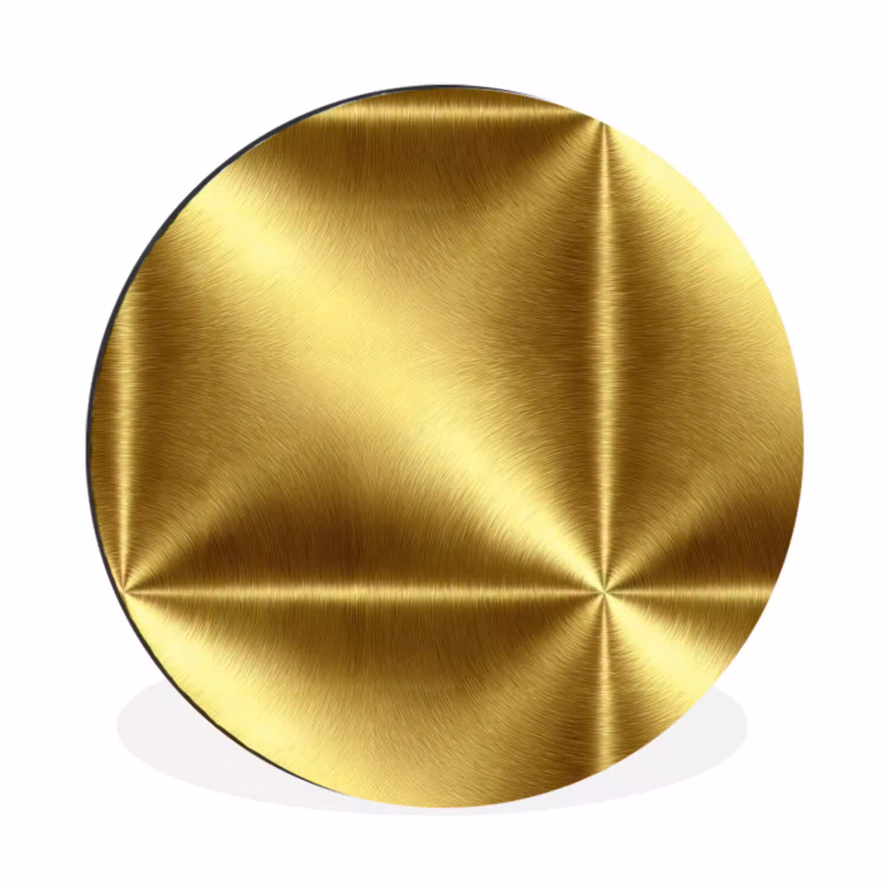 Textuur - Geborsteld Goud - Industrieel - Metallic Wandcirkel aluminium klein 190 -3d