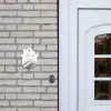 Wit met palmblad - Sierlijk Naambord Huisje klein -sfeer1
