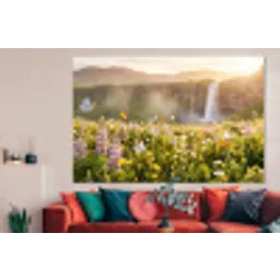 Vlinders - Waterval - Bloemenveld forex 5mm xxl -woonkamer