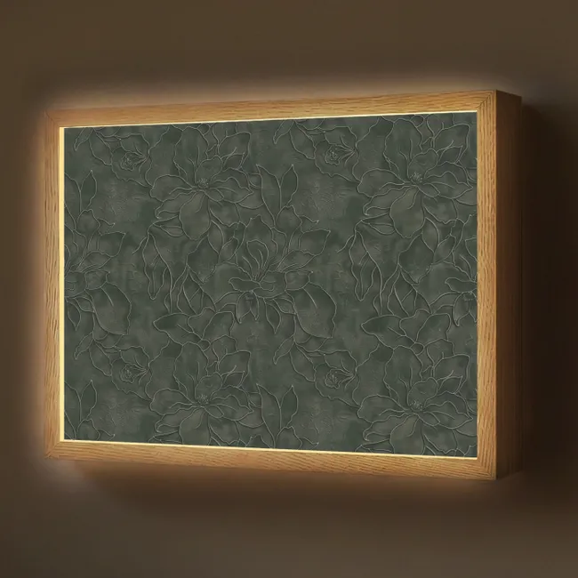 Lightbox - Wandlamp - Bloemen - Lijnen - Groen