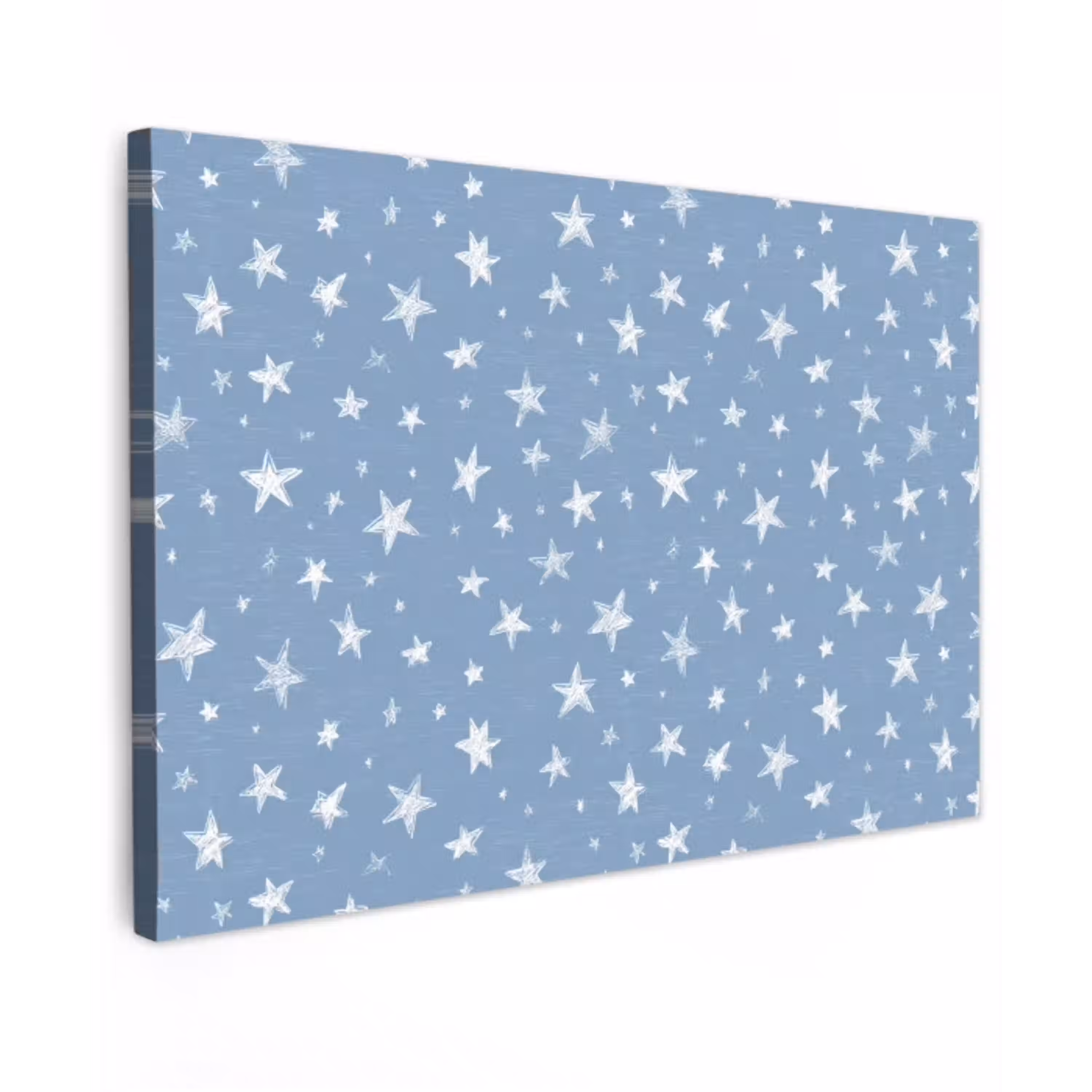 Sterretjes - Patroon - Blauw Tuinposter op houten frame 2 cm dik klein 845 -3d