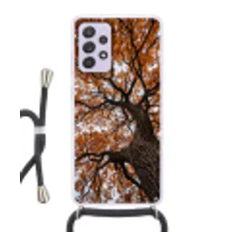 Boom - Bladerdak - Herfst - Oranje - Sfeervol Hoesje Samsung Galaxy A52 5G met koord klein -3d